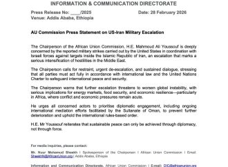 African Union Decries US-Israel Military Action On Iran Warns Of Wider Instability