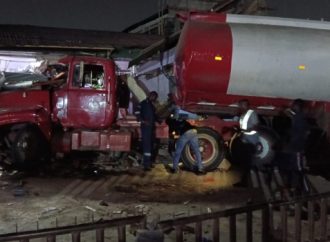 One Dead As Petrol Tanker Plunges Into Roadside Shop In Lagos
