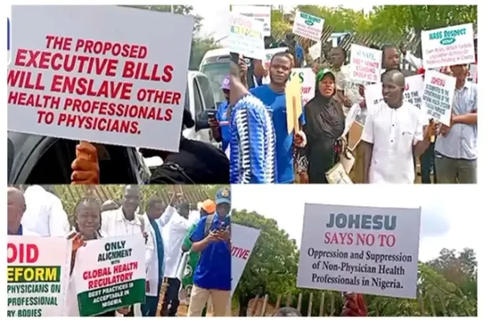 Health Workers Protest In Abuja Over Proposed Regulatory Bill