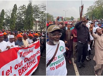 Atiku, Obi, Amaechi, Kwankwaso Lead ‘Save Democracy’ Protest in Abuja